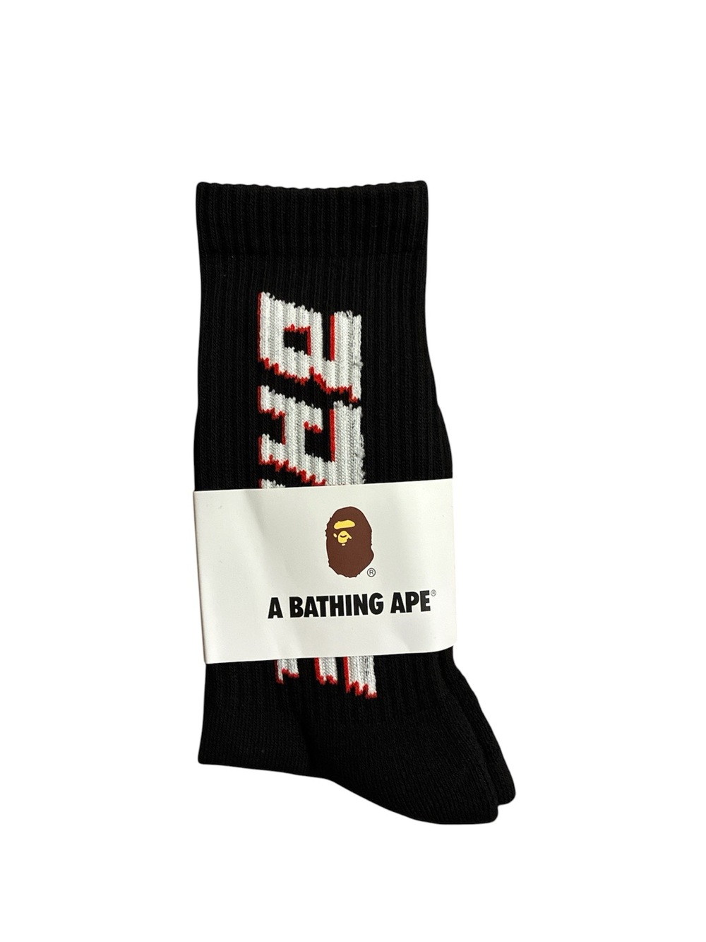 A Bathing Ape Black Logo Crew Socks